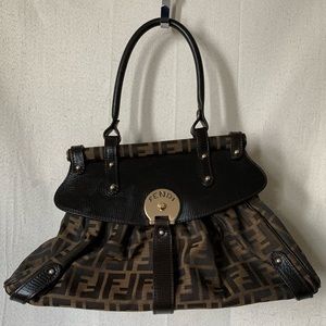 Fendi Tobacco Zucca MagicBrown Leather ShoulderBag